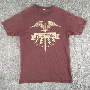 Foo Fighters Shirt Womens S Heathered Maroon Graphic Band Tee Hard Rock Alt